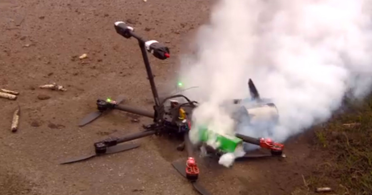 Drone crash lands manhattan streets busy fire trackimo